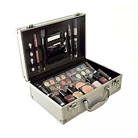 Cameo Carry All Trunk Train Case with Makeup and Reusable Aluminum Case