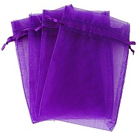 4X6 Organza Bags100Pcs 10X15Cm Drawstring Organza Jewelry Favor Pouches Wedding Party Festival Gift Bags Candy Bags Purple