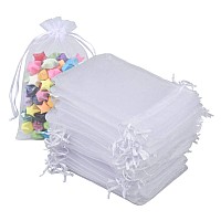 G2Plus 4X6 Organza Bags100Pcs 10X15Cm Drawstring Organza Jewelry Favor Pouches Wedding Party Festival Gift Bags Candy Bags Whi