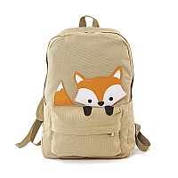 Unison Gifts 85120Cnkh Peeking Baby Fox Canvas Backpack One Size Multicolor