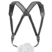 Usa Gear Dslr Camera Strap Chest Harness With Quick Release Buckles Black Neoprene Pattern And Accessory Pockets Compatible W