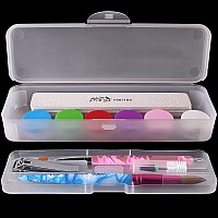 Beauticom Doublelayer Personal Storage Storage Case For Professional Nail Art Pens Nail Brush Tools Frosted White