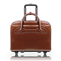 Mcklein W Series Willowbrook Top Grain Cowhide Leather 17 Leather Patented Detachable Wheeled Ladies Laptop Briefcase Bro