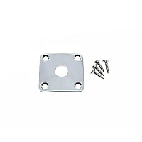 Kaish Chrome Metal Curved Bottom Jack Plate Curved Base Square Jackplate For Les Paul Lp Guitars