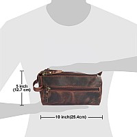 Rustic Town Leather Toiletry Bag For Men Hygiene Organizer Travel Dopp Kit Walnut Brown