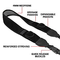 Usa Gear Trueshot Neck Strap Neoprene Camera Straps Padded Camera Strap Pockets And Quick Release Buckles Compatible With