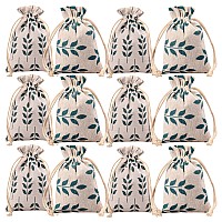 Metau Burlap Bags With Drawstring Storage Bag Sachets Bag Gift Pouch For Party Wedding12Pcs 1723Cm6892 Inch Leaf