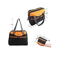 Gox Large Foldable Travel Duffel Bag Packable Tote Bag Carry On Luggage Weekender Overnight Bag Lightweight Blackorange