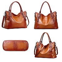 Heshe Genuine Leather Purses And Handbags For Women Tote Shoulder Bag Satchel Purse Top Handle Bags Hobo Crossbody Purse Large