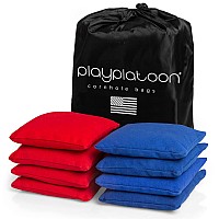 Play Platoon Premium Weather Resistant Duck Cloth Cornhole Bags Set Of 8 Bean Bags For Corn Hole Game 4 Red 4 Blue