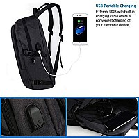 Mancro Business Travel Laptop Backpack Anti Theft Slim Laptop Bookbag With Usb Charging Port For Men And Women Water Resistant