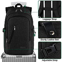 Mancro Business Travel Laptop Backpack Anti Theft Slim Laptop Bookbag With Usb Charging Port For Men And Women Water Resistant