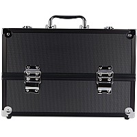 Caboodles Primped & Polished 6 Tray Train Case, Dark Gray, 5.6 Pound