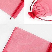 G2Plus Organza Gift Bags With Drawstring 5X 7 100 Pcs Organza Jewelry Bags Sheer Drawstring Gift Pouches For Christmas Weddi