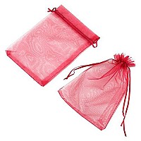 G2Plus Organza Gift Bags With Drawstring 5X 7 100 Pcs Organza Jewelry Bags Sheer Drawstring Gift Pouches For Christmas Weddi