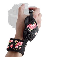 Usa Gear Professional Camera Grip Hand Strap With Floral Neoprene Design And Metal Plate Compatible With Canon Fujifilm Ni