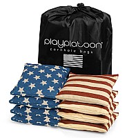 Weather Resistant Cornhole Bean Bags Set Of 8 American Flag Corn Hole Bags Stars Stripes Regulation Size Weight