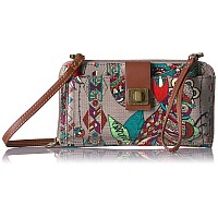 Sakroots Womens Large Smartphone Crossbody Charcoal Spirit Desert