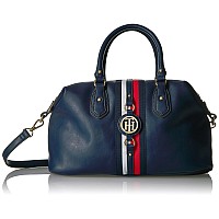 Tommy Hilfiger Jaden Satchel Crossbody Bag Navy Polyvinyl Chloride