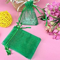 Wuligirl 100Pcs Sheer Organza Bag 4X6 With Drawstring Jewelry Pouches Bags For Party Wedding Favor Candy Seashell Gift Bags Gre