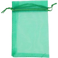 Wuligirl 100Pcs Sheer Organza Bag 4X6 With Drawstring Jewelry Pouches Bags For Party Wedding Favor Candy Seashell Gift Bags Gre