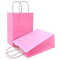 Azowa Gift Bags Pink Kraft Paper Bags With Handles 5 X 31 X 82 In Pink 12 Ct