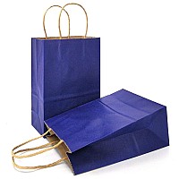 Azowa Gift Bags Navy Blue Kraft Paper Bags With Handles 59 X 31 X 82 In 12 Ct