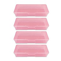 Beauticom Personal Box Storage Case for Professional Manicurist Nails Pedicure (Large Size) (4 Pieces, PINK)