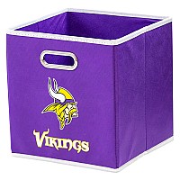 Franklin Sports Nfl Minnesota Vikings Collapsible Storage Bin Nfl Folding Cube Storage Container Fits Bin Organizers Fabri