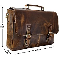 Rustic Town 16 Leather Laptop Messenger Bag For Men Full Grain Leather Briefcase Computer Satchel Office Crossbody Bag