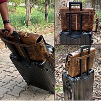 Rustic Town 16 Leather Laptop Messenger Bag For Men Full Grain Leather Briefcase Computer Satchel Office Crossbody Bag