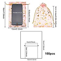 Ph Pandahall 5X7 Inches Heart Organza Bags 100Pcs Pink Jewelry Pouch Bags Mesh Drawstring Pouches Wedding Favors Bag Gift Bags F