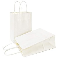 Azowa Gift Bags White Kraft Paper Bags With Handles 75 X 39 X 98 In 12 Ct