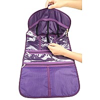 Freegrace Premium Hanging Toiletry Travel Bag - Cosmetic, Jewelry, Toiletry & Accessory Storage Organizer Bag, Large Size, Various Compartments (Purple)