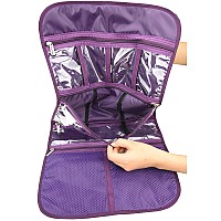 Freegrace Premium Hanging Toiletry Travel Bag - Cosmetic, Jewelry, Toiletry & Accessory Storage Organizer Bag, Large Size, Various Compartments (Purple)