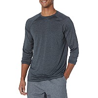 Amazon Essentials Mens Tech Stretch Longsleeve Tshirt Black Heather Xxlarge