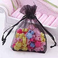 Wudygirl 100Pcs Sheer Organza Bag 4X6 With Drawstring Jewelry Pouches Bags For Party Wedding Favor Candy Seashell Gift Bags Bla