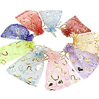 Wudygirl 100 Pcs Organza Bags 354X472 Inches Small Jewelry Bags With Drawstring Wedding Christmas Party Lavender Sachets Soaps