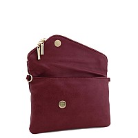 Fashionpuzzle Envelope Wristlet Clutch Crossbody Bag With Chain Strap Burgundy One Size