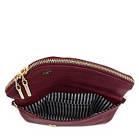 Fashionpuzzle Envelope Wristlet Clutch Crossbody Bag With Chain Strap Burgundy One Size