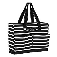 Scout Uptown Girl Multipocket Tote Bag Water Resistant Zips Closed Fleetwood Black