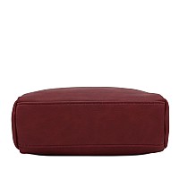 Fashionpuzzle Triple Zip Small Crossbody Bag Burgundy