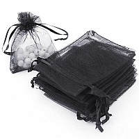 Boshen 100200Pcs Organza Gift Candy Sheer Bags Mesh Jewelry Pouches Drawstring Bulk For Wedding Party Favors Christmas 3 X 4