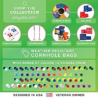 Play Platoon Weather Resistant Cornhole Bags Set Of 8 Regulation Corn Hole Bean Bags Hunter Green Navy Blue Durable Duck