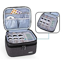 LUXJA Essential Oil Carrying Case - Holds 30 Bottles (5ml-30ml, Also Fits for Roller Bottles), Double-Layer Organizer for Essential Oil and Accessories, Black (Bag Only)