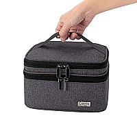 LUXJA Essential Oil Carrying Case - Holds 30 Bottles (5ml-30ml, Also Fits for Roller Bottles), Double-Layer Organizer for Essential Oil and Accessories, Black (Bag Only)