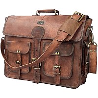 Cuero Dhk 16 Inch Vintage Handmade Leather Messenger Bag Laptop Briefcase Computer Satchel Bag For Men Women 16 Inch Medium