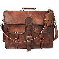 Cuero Dhk 16 Inch Vintage Handmade Leather Messenger Bag Laptop Briefcase Computer Satchel Bag For Men Women 16 Inch Medium