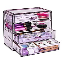 Sorbus Makeup Organizer 4 Drawer Acrylic Make Up Organizers And Storage For Cosmetics Jewelry Beauty Supplies Clear Makeup