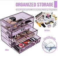 Sorbus Makeup Organizer 4 Drawer Acrylic Make Up Organizers And Storage For Cosmetics Jewelry Beauty Supplies Clear Makeup